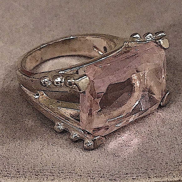 Pink Stone in Silver 4 Prong Setting - Picture 2 of 3